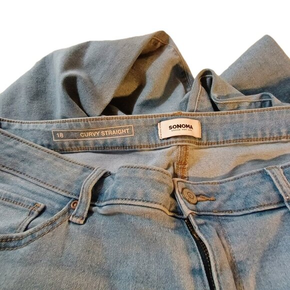 EUC: Sonoma Sze 18 Blue Goods For Life Curvy Straight Leg - Picture 3 of 3